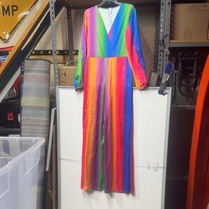 Vibrant Rainbow Maxi Dress